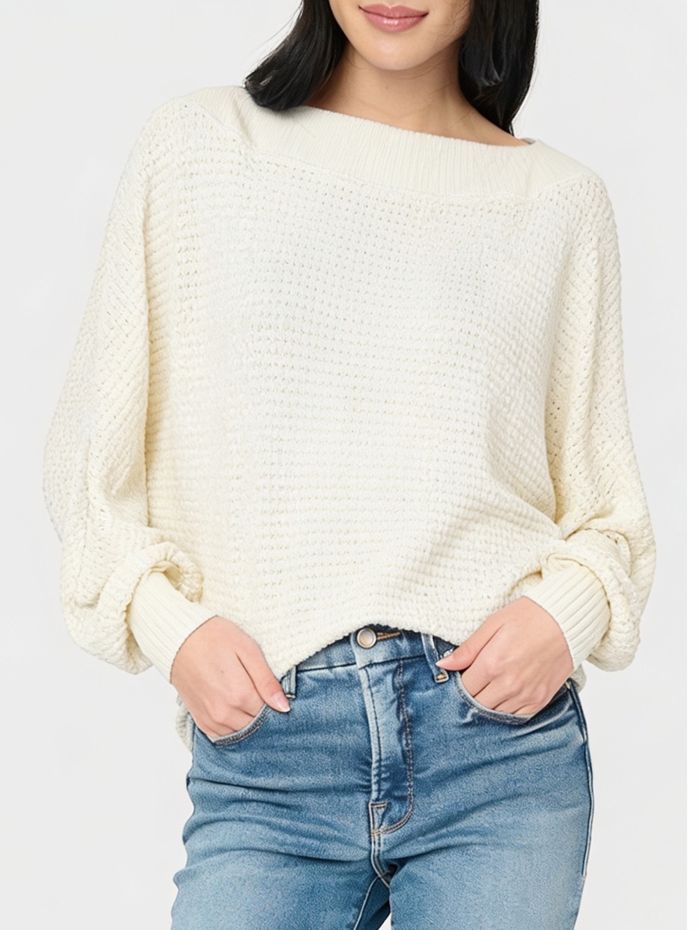 Gibsonlook Wheels Up Open Weave Sweater Medium